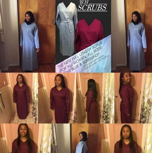 Long Scrub Burgundy - Picture 2 of 2